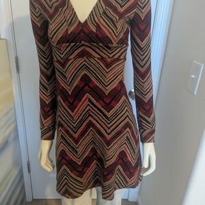 Scoop Chevron Long Sleeve Dress